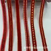 Fita Dourada Hot Stamping Vermelho para Decoração de Caixa de Doces de Casamento Veludo Dourado de Lado Único Fita para Embalagem de Caixa de Presente DIY Manual para Acessórios de Cabelo