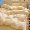 Juego de Corazón de Primer Amor de Cuatro Piezas, Bestseller Famoso en Internet, Algodón Lavado, Almacén Lightning Compra Minorista Instantánea, Juego de Cama de Tres Piezas, Tejido Cepillado