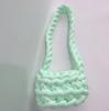 Tecido de Fio Central Europeu e Americano para Comércio Exterior Tiras de Tecido Tricô Manual DIY Bolsa de Tricô Fio Islandês Grosso Bolsa de Tricô com Listras Horizontais Bolsa de Ombro