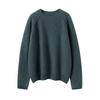 Estilo Outono e Inverno 2025 Suéter de Cashmere Feminino Gola Redonda Grosso Solto Preguiçoso Tricô Camada Base