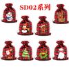 Fabricante en stock Bolsa de tela de algodón lino a cuadros navideños Bolsa de regalo de Papá Noel Bolsa para envolver dulces de chocolate Bolsa de regalo