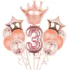 Set de Globos Digitales de Corona Transfronterizos en Varias Formas para Decoración Temática de Fiesta de Primer Cumpleaños Infantil Globos de Papel de Aluminio