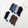 Calcetines de otoño e invierno para hombre, calcetines casuales de color liso vertical para hombre, calcetines de moda para hombre, calcetines, medias para hombre, venta al por mayor