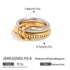 [Combinación de anillos] Acero de titanio Wanxing europeo y americano galvanizado multicapa anillo múltiple combinación de colores color sólido tendencia textura anillo transfronterizo