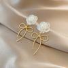 Pendientes largos con borlas de amor de Corea del Sur con aguja de plata 925 para mujer, pendientes de perlas con personalidad retro roja de red y temperamento, venta al por mayor
