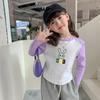 Camiseta de Manga Comprida para Meninas 2025 Nova Primavera Estilo Coreano Tops de Primavera Infantil Camisetas Finas de Base para Bebê Primavera e Outono
