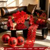 Juego de decoración "Doble Felicidad" para arreglo de habitación de bodas, decoración de la habitación nupcial del novio y escena de sala de estar, accesorios de mesa de compromiso