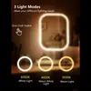 Espelho de Maquiagem de Viagem com Luzes, Espelho de Bancada LED de Beleza Pequeno Portátil com Luzes, Iluminação de 3 Cores, Tela Sensível ao Toque Dimerizável, Espelho Compacto Dobrável de Mesa, Presente para Mulheres