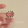 Anillo de Perlas con Costuras de Cuentas de Piedra Natural Imitación Diseño Nicho Antiguo Moda de Alta Gama para Viajeros Versátil