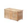 Mesa de centro de madera maciza para sala de estar, moderna y sencilla, mesa de centro de madera de troncos para el hogar, mesa de té nórdica rectangular de doble puerta para apartamentos pequeños