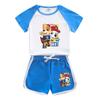 Traje de verano para bebé de niño y niña de dibujos animados del equipo Wang Wang, nuevo para niños, de algodón, manga corta, shorts, delgado de dos piezas, fino