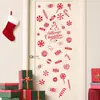 Adesivos de Parede de Natal Pirulitos Vermelhos e Brancos Biscoitos de Gengibre Flocos de Neve Adesivos Autoadesivos Decoração de Vitrine de Loja Festa Adesivos