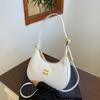 Bolso Media Luna de Gelatina con Letras de Moda para Mujer 2025 Nuevo Bolso de Axila de Alto Valor Bolso Cruzado Francés Elegante y a la Moda