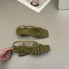 Primer Encuentro con las Sandalias Romanas Trenzadas de Cuña Estilo Francés para Mujer, Nuevos Zapatos de Verano 2026 para el Trabajo, Tacones Altos, Diseño Abierto de Gamuza