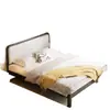 Cama de Hierro Forjado con Tapicería Suave, Base de Cama con Almacenamiento, Estructura de Acero, Uso Doméstico Minimalista Moderno, Cama Tatami Reforzada y Engrosada de 1.8m Individual/Doble