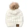 Otoño e invierno 2020 explosiones de eBay gorro de lana gorro de lana de rayas de bambú estándar CC con pompón sombrero para coleta cruzada