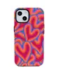 Capa de Celular Personalizada com Cor Contrastante em Formato de Coração com Design Estilo Retrô, Anti-Queda, Resistente ao Desgaste, Proteção de Borda Completa, Compatível com Múltiplos Modelos da Apple