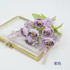 Mini Ramo Artificial de Flores de Rosa Maca, Flores de Seda de Brotes de Té Copo de Nieve Estilo Coreano, Ramo de Boda, Accesorios para Estudio Fotográfico y Sesión en la Costa
