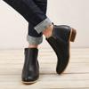 Botines de Tacón Medio para Mujer 2022 Otoño e Invierno Moda Nueva Europea y Americana Punta Fina Tacón Grueso Talla Grande Caña Corta Botas tipo Dr. Martens y Botines Desnudos