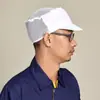 Gorra de Trabajo para Taller de Fábrica Transfronterizo con Visera, Gorro de Cocina con Texto Impreso, Gorro a Prueba de Polvo, Gorro con Red Anti-Caída de Cabello, Gorra de Trabajo de Chef