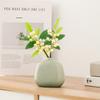 Vaso de Cerâmica Verde Retrô Shumen Decoração de Design para Casa Sala de Estar Mesa Arranjo de Flores Luxo Leve Sensação de Alto Padrão