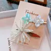 HD6143A05 Pasador de pelo de flor de malla tipo hada mariposa perla pinza de cocodrilo pinza lateral accesorio Hanfu para mujeres