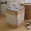 Banqueta de Armazenamento de Rattan para Uso Doméstico na Entrada, Pode Ser Usada como Banqueta no Sala de Estar, Banqueta de Sofá de Madeira Maciça, Banqueta Pequena Trançada