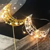 Hermosa Decoración de Pastel de Perlas Cumpleaños Horneado Hueco Alambre de Hierro Dorado Plateado Bandera de Estrella Hierro Forjado Estrella de Cinco Puntas Enchufe