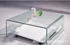 Mesa de Café de Vidrio Simple Europea Moderna Mueble de TV de Vidrio Mesa de Comedor con Cajón Silla de Comedor Vidrio Templado Acabado de Vidrio