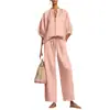 Otoño 2026 Nuevo Conjunto de Pantalones Anchos de Color Sólido Casual Suelto con Cremallera y Cuello Redondo para Mujer Moda Casual Transfronteriza Europea y Americana para Mujer