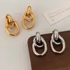 Brincos Minimais Geométricos Ovais Agulha de Prata Moda Luxo Leve Temperamento Brincos de Tarraxa Nicho High-End Personalidade Brincos Atacado