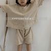 Traje de Verano Personalizado Estilo Coreano para Niños Estilo Bosque Retro Doble Capa Arrugado de un Solo Botón Holgado Casual para Niños y Niñas 2