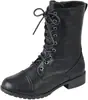 Botas Martin retro europeas y americanas de punta redonda con cordones, nuevos estilos otoño/invierno, botas de motocicleta de tacón grueso hasta la pantorrilla, disponibles en varios colores, botas de cuero versátiles