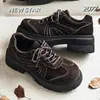 Zapatos Derby de Cuña Gruesa Estilo Retro de Caña Alta para Hombre, Nuevos para Otoño/Invierno, Estilo Británico, Moda Tendencia, para Viajar, Casual, Zapatos de Piel