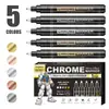 Caneta Metal Cromada Espelhada de Alto Brilho 0,7 mm para Reparo de Modelos, Pintura de Figuras, Tinta de Retoque, Pintura DIY, Caneta de Cor que Muda de Alto Brilho