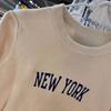 BM Style American Style Retro New York New York Letter Printed T-Shirt Feminino BM Sweet and Spicy Top de manga curta Ins Trendy