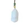 Collar Colgante de Seda Dorada Jade Paz y Seguridad para Hombres y Mujeres, Buda de Jade Blanco Natural, Guanyin, Colgante Pixiu, Placa de Jade