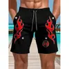 Nuevos shorts de playa deportivos de moda para hombre con estampado digital 3D transfronterizos europeos y americanos 2025, shorts atléticos casuales