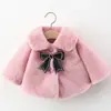 Jaqueta Acolchoada de Algodão para Meninas, Casaco, Roupa de Algodão, Jaqueta Acolchoada Infantil, Roupa de Outono e Inverno para Bebês, Pele Sintética, Fofa