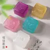 Cartucho de Tinta de Vidrio Fulu Estilo Chino Tintero de Cristal Tintero para Olla Caliente Piscina de Tinta con Tapa Reposaplumas Caja de Tinta para los Cuatro Tesoros del Estudio