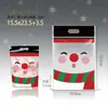 Bolsa de Embalaje para Galleta Crujiente de Copo de Nieve Gato de la Suerte de Año Nuevo Bolsa Auto-sellante Auto-soportante con Cremallera para Galletas de Turrón Horneado Dibujos Animados