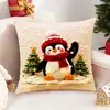 Funda de Cojín Navideña Más Vendida en Amazon Oso de Peluche Regalo Hombre de Jengibre Impresión Digital Funda de Cojín para el Hogar