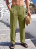 Pantalones cropped casuales americanos para hombre transfronterizos, calidad de exportación, talla grande, cintura elástica con cordón, pierna recta, transpirables, holgados, largos