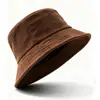 Sombrero de Pescador de Pana Logo Personalizado Estilo Europeo y Americano Otoño e Invierno Versátil Cálido Protector Solar Sombrero Cubeta Unisex
