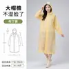 Capa de chuva descartável com aba grande, estilo longo em PEVA, proteção para o corpo inteiro contra chuva forte, espessa, reutilizável, ecológica, capa de chuva portátil