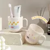 Portacepillos de dientes lindo y adorable para uso doméstico, una taza divertida y encantadora para enjuagarse y cepillarse los dientes, perfecta para parejas, un recipiente para cepillos de dientes y un portacepillos de dientes antibacteriano