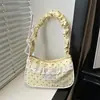 Bolsa feminina tipo baguette de ombro 2026 verão nova nicho renda plissada doce e cool estilo patchwork pequena bolsa de ombro