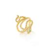 Anillo de apertura con elemento de serpiente de moda con explosiones transfronterizas, ajustable, para mujer, con preservación del color, circón galvanizado, nuevos productos transfronterizos