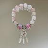 2025 Nuevo Estilo Dulce Femenino Pulsera Rosa Estilo Chino al por Mayor Rosa Flor de Cerezo Espíritu Exquisito Regalo para Mejor Amiga y Novia Pulsera