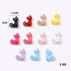 Colgante de aleación simple con microincrustaciones tridimensionales, bonito lazo de amor de gatito, accesorios para pulsera y collar